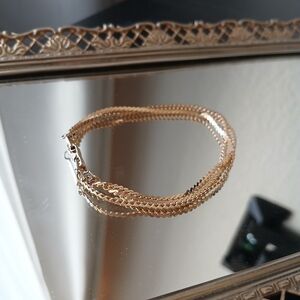 Vintage Sarah Coventry 3 Strand Gold Bracelet